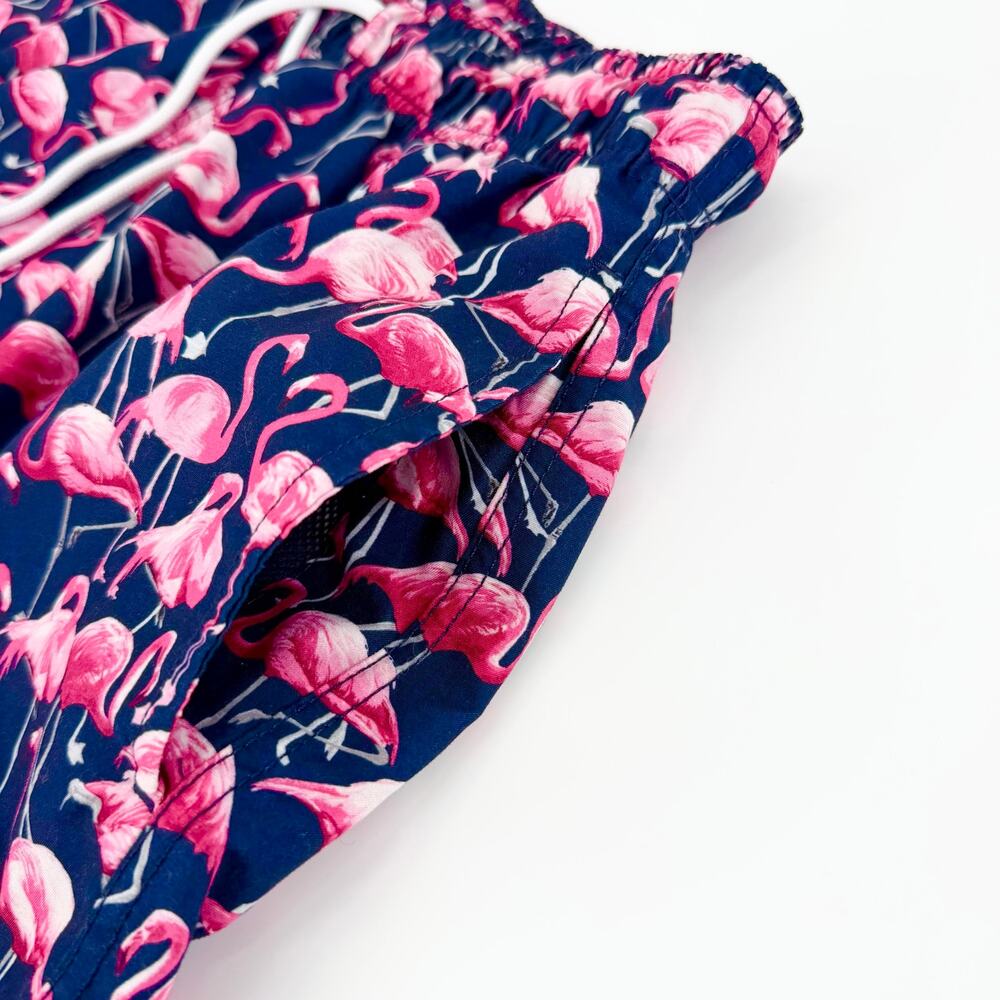 Trunks Surf & Swim Flamingo Swim Trunks Men’s Medium Navy Pink Beach Shorts - Picture 9 of 9